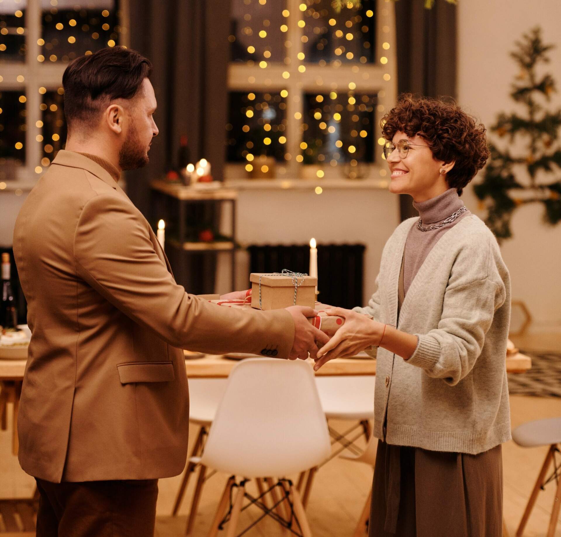 Man Giving Gift To Woman