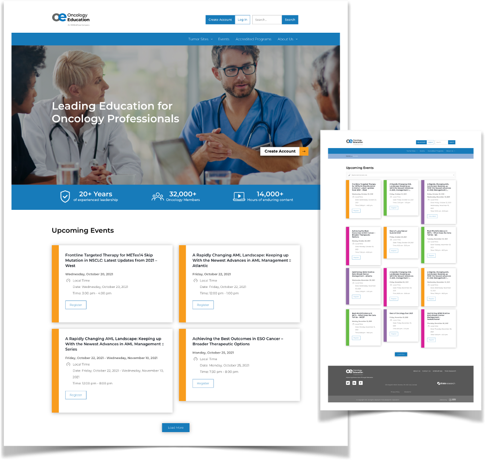 Oncology Education Website Screenshot